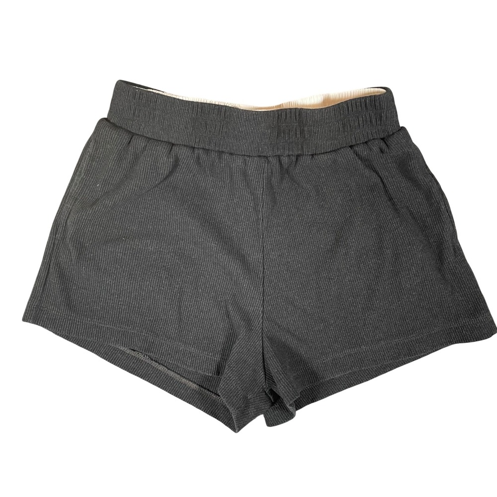 Daily Drills Women's Shorts M/L Charcoal/White 2" Inseam Thermal Casual Lounge